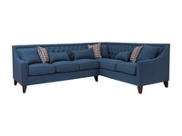 Iconic Home Aberdeen Right Facing Linen Tufted Sectional Sofa 