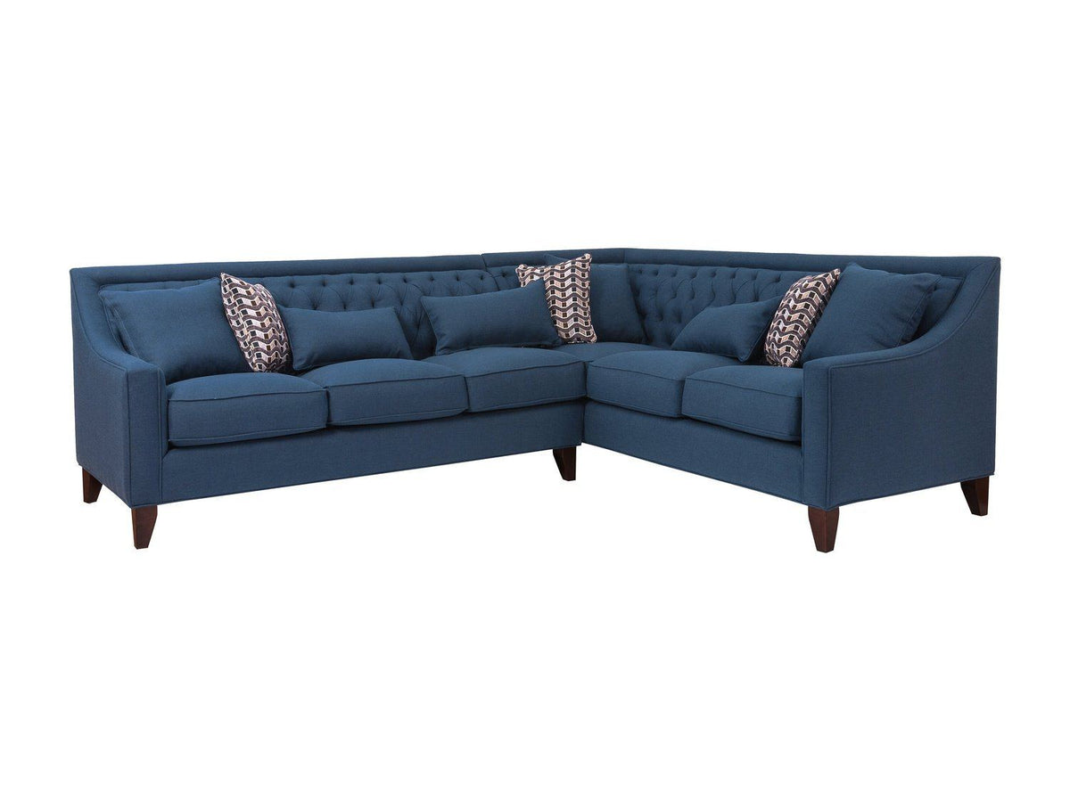 Iconic Home Aberdeen Right Facing Linen Tufted Sectional Sofa 