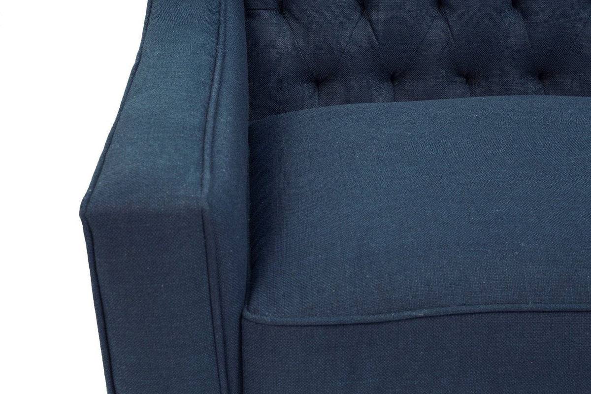 Iconic Home Aberdeen Right Facing Linen Tufted Sectional Sofa 
