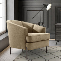 Iconic Home Astoria Linen Textured Club Chair Taupe