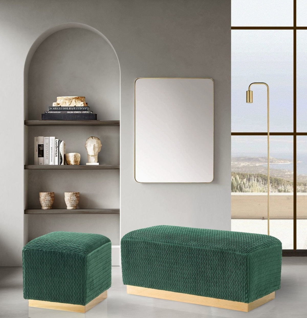 Iconic Home Beatrix Velvet Bench 