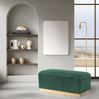 Iconic Home Beatrix Velvet Bench Green