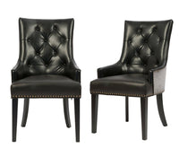 Iconic Home Cadence Faux Leather Velvet Dining Chair Set of 2 