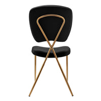 Iconic Home Chrissy Brass Legs Velvet Side Dining Chair Set of 2 