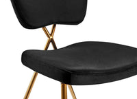 Iconic Home Chrissy Brass Legs Velvet Side Dining Chair Set of 2 