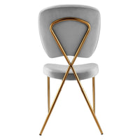 Iconic Home Chrissy Brass Legs Velvet Side Dining Chair Set of 2 