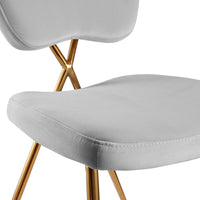Iconic Home Chrissy Brass Legs Velvet Side Dining Chair Set of 2 