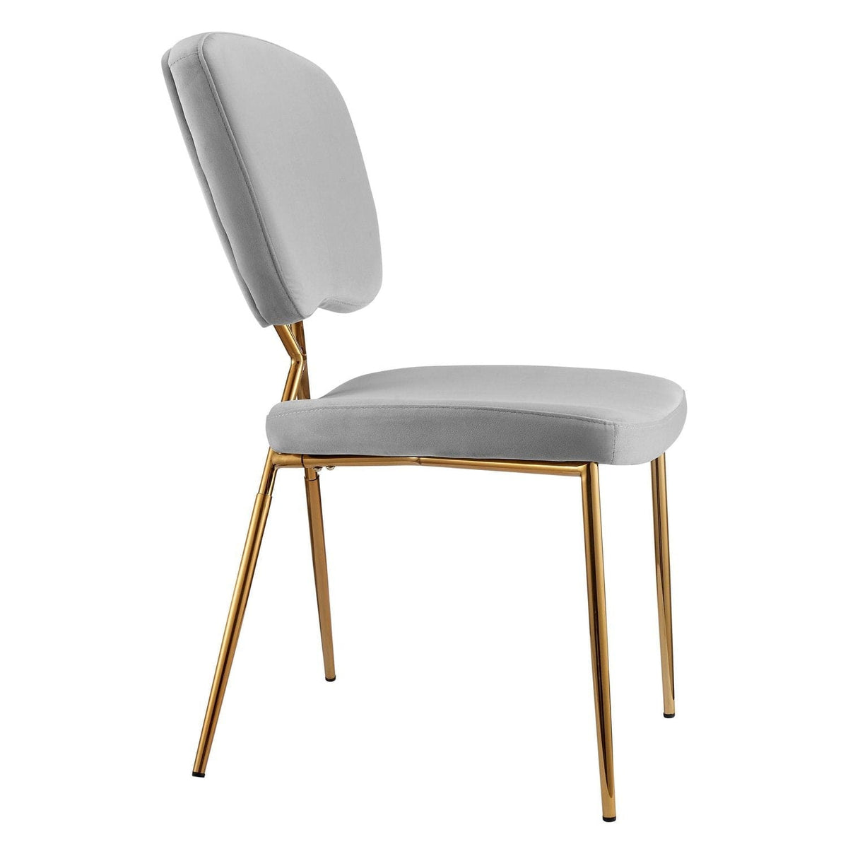 Iconic Home Chrissy Brass Legs Velvet Side Dining Chair Set of 2 