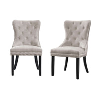 Chic Home Diana Tufted Velvet Dining Chair Set of 2 Beige