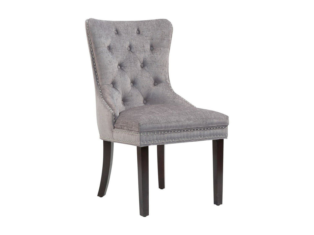 Chic Home Diana Tufted Velvet Dining Chair Set of 2 Grey