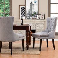 Chic Home Diana Tufted Velvet Dining Chair Set of 2 Grey