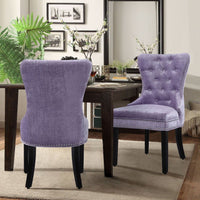 Chic Home Diana Tufted Velvet Dining Chair Set of 2 Purple