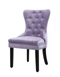 Chic Home Diana Tufted Velvet Dining Chair Set of 2 Purple