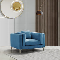 Iconic Home Emory Velvet Club Chair Blue