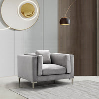 Iconic Home Emory Velvet Club Chair Grey