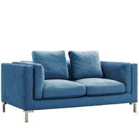 Iconic Home Emory Velvet Loveseat 