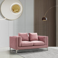 Iconic Home Emory Velvet Loveseat Blush