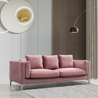 Iconic Home Emory Velvet Sofa Blush