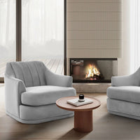 Iconic Home Eva Velvet Club Chair Grey