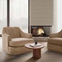 Iconic Home Eva Velvet Club Chair Taupe