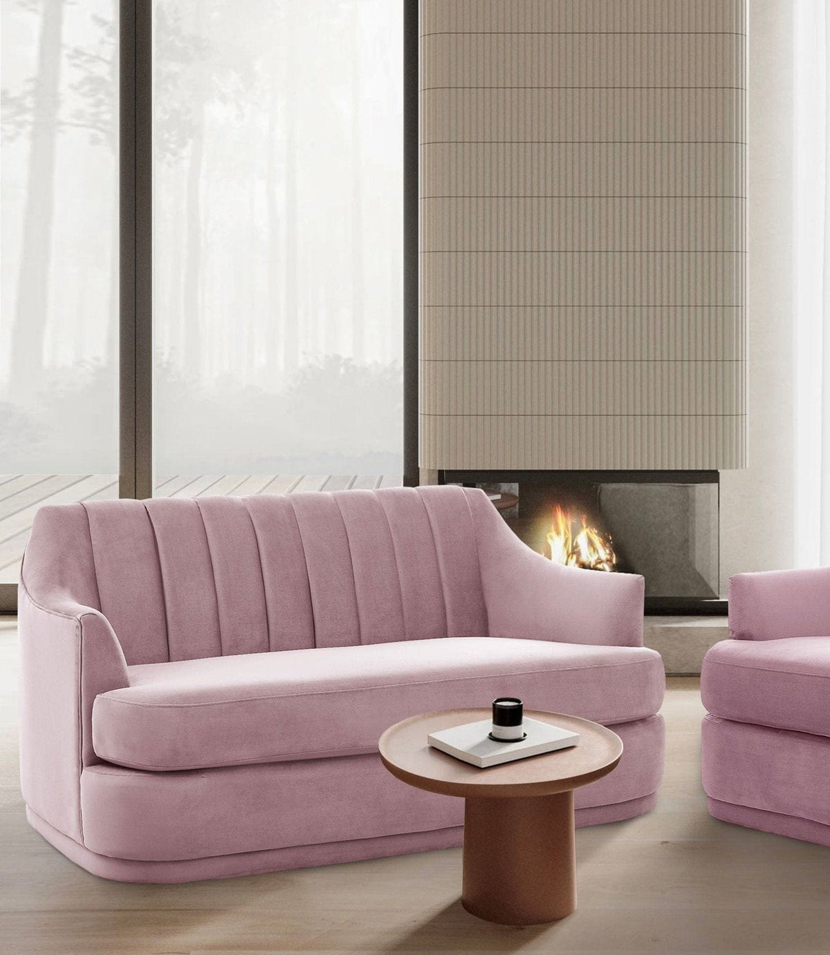Iconic Home Eva Velvet Loveseat 