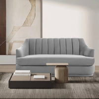 Iconic Home Eva Velvet Loveseat Grey