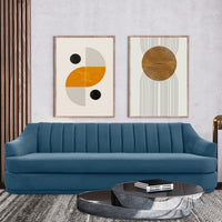 Iconic Home Eva Velvet Sofa Blue