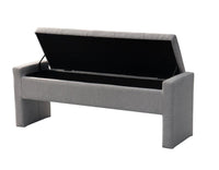 Iconic Home Kube Linen Textured Storage Bench 