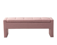 Iconic Home Kube Linen Textured Storage Bench 
