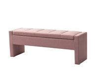 Iconic Home Kube Linen Textured Storage Bench 