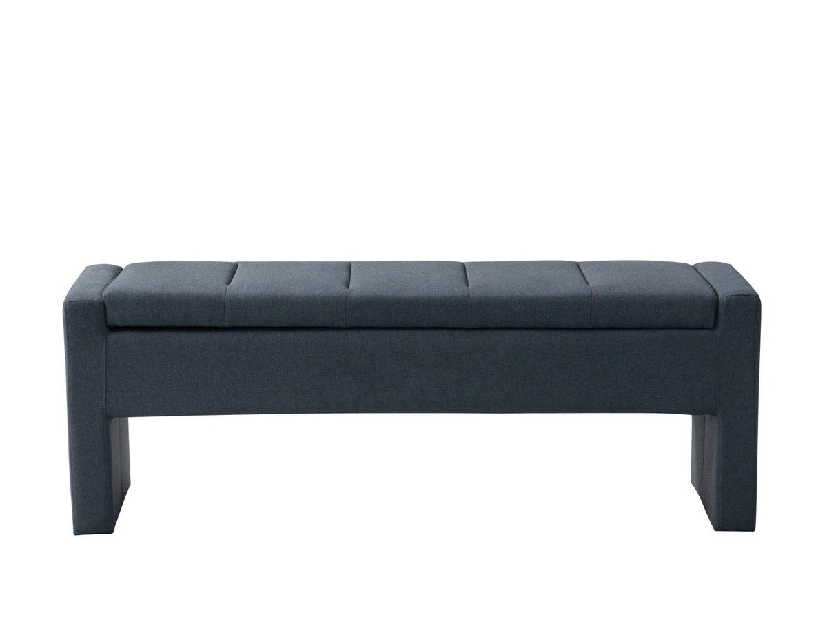 Iconic Home Kube Linen Textured Storage Bench 
