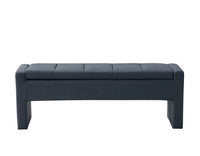Iconic Home Kube Linen Textured Storage Bench 