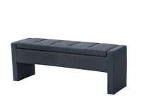 Iconic Home Kube Linen Textured Storage Bench 