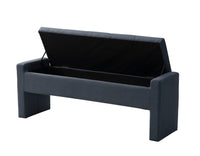 Iconic Home Kube Linen Textured Storage Bench 