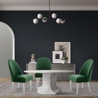 Iconic Home Mullen Velvet Dining Side Chair Set of 2 Green