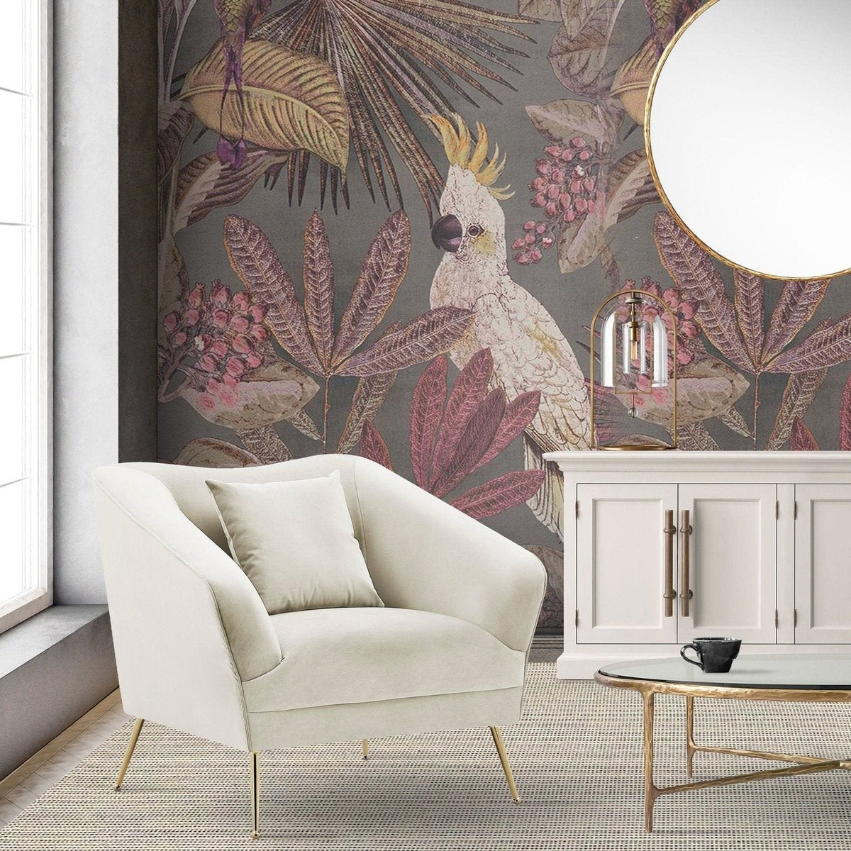 Iconic Home Potter Velvet Club Chair Beige