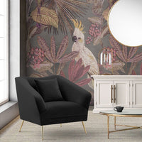 Iconic Home Potter Velvet Club Chair Black