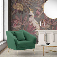 Iconic Home Potter Velvet Club Chair Dark Green