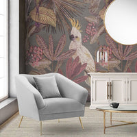 Iconic Home Potter Velvet Club Chair Grey