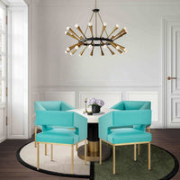 Iconic Home Roma Faux Leather Dining Chair Aqua