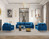 Iconic Home Roxie 3 Piece Living Room Set Blue