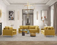 Iconic Home Roxie 3 Piece Living Room Set Gold