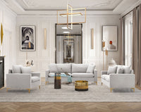 Iconic Home Roxie 3 Piece Living Room Set Silver