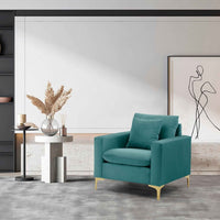 Iconic Home Roxie Velvet Club Chair Green