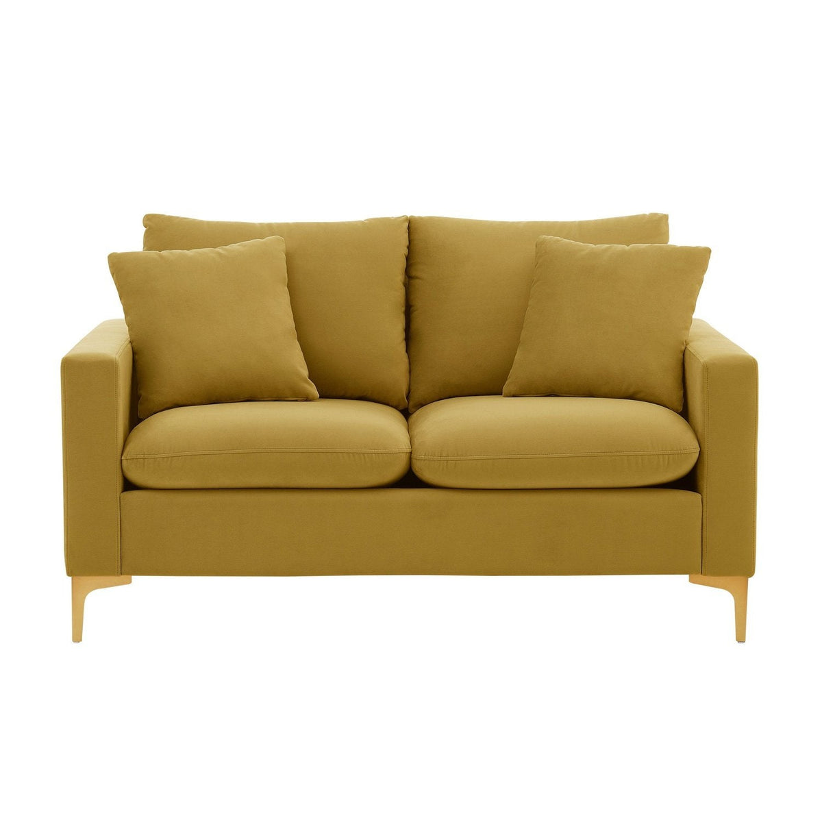 Iconic Home Roxie Velvet Loveseat Gold