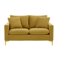 Iconic Home Roxie Velvet Loveseat Gold