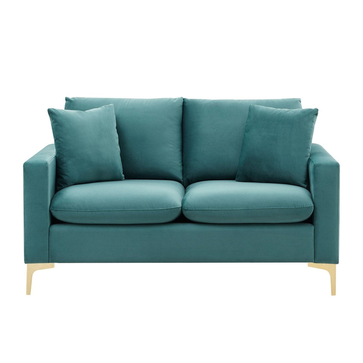 Iconic Home Roxie Velvet Loveseat Green