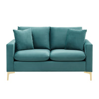 Iconic Home Roxie Velvet Loveseat Green