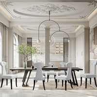 Iconic Home Sariah Velvet Dining Side Chair Set of 2 Silver