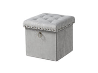 Iconic Home Sassy Velvet Storage Ottoman 